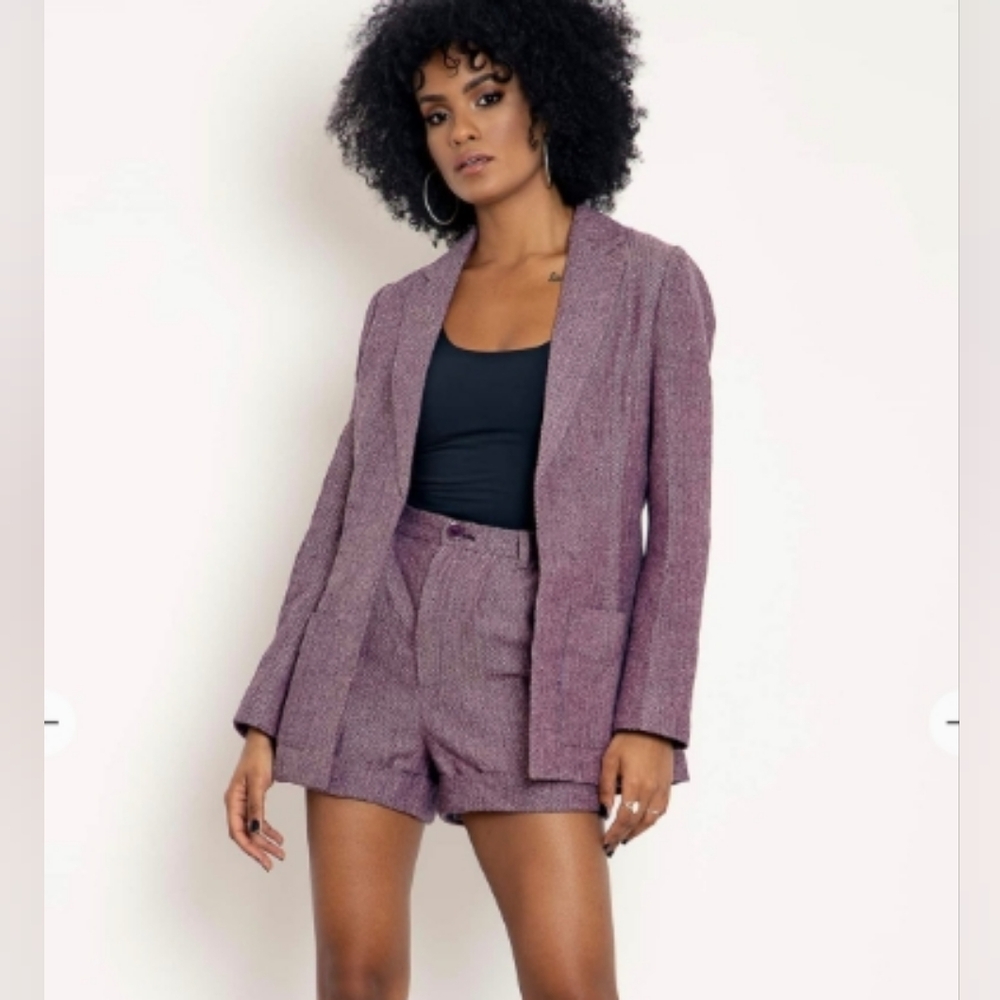 Blackmilk purple herringbone blazer